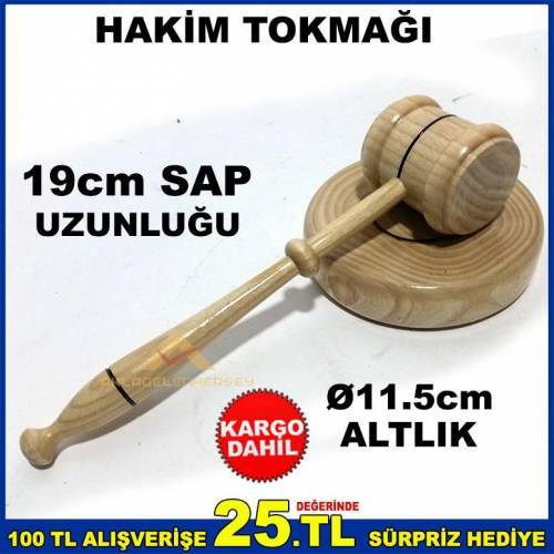 Ahşap Tokmak Seti Altlıklı Ahşap Hakim Tokmağı