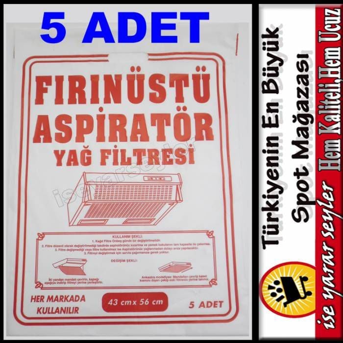 43x56cm 5 ADET ASPİRATÖR YAĞ FİLTRESİ