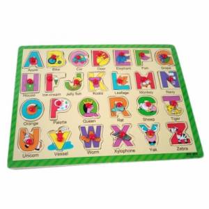 İngilizce Harf ve Kelime Öğreten ve Zeka Geliştiren Ahşap Puzzle