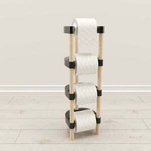 Seowood 15x17x57cm Boyutlarında Modüler Ahşap Tuvalet Kağıtlığı Beş Tuvalet Kağıdı Hazneli