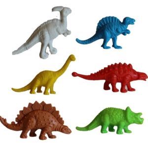 4x4cm 6'lı Dinazor Dünyası Eğitici Öğretici Rengarenk Oyuncak Seti
