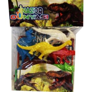 4x4cm 6'lı Dinazor Dünyası Eğitici Öğretici Rengarenk Oyuncak Seti