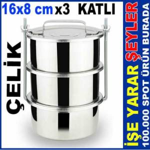 16x8cm Büyük Boy Çelik Sefer Tası Karavana