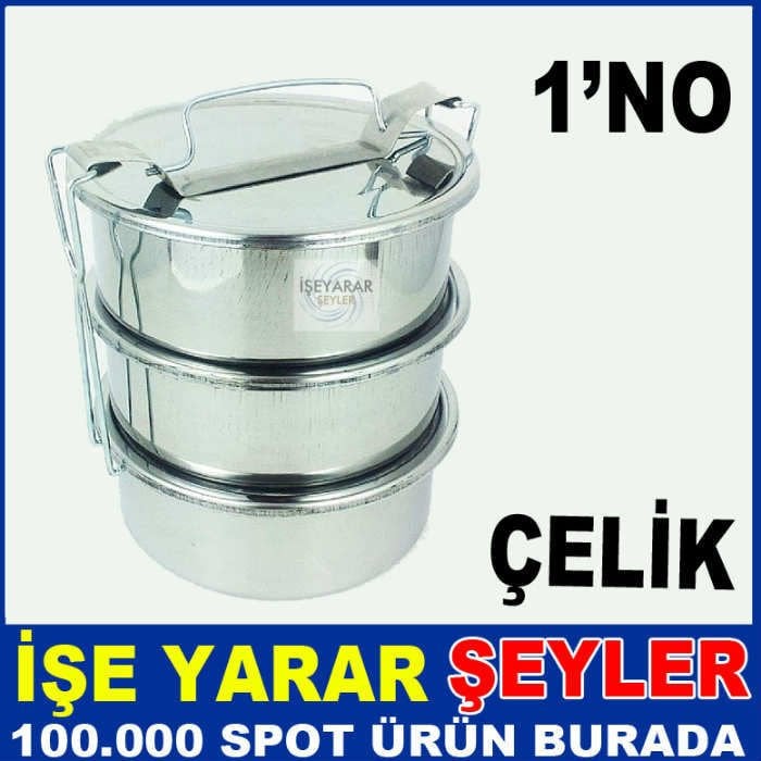 1 KİŞİLİK 2 KAPLI PASLANMAZ ÇELİK SEFER TASI