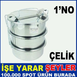 1 KİŞİLİK 2 KAPLI PASLANMAZ ÇELİK SEFER TASI