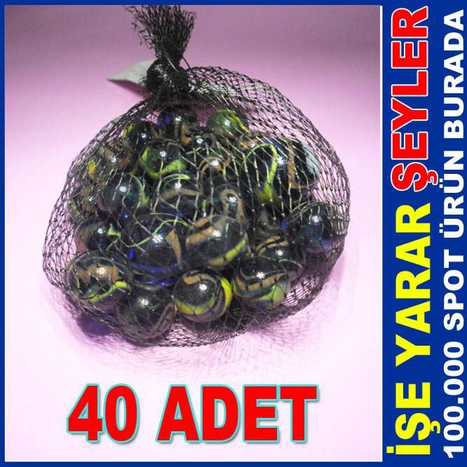 40 ADET KOYU RENKLİ EĞLENCELİ CAM MİSKET