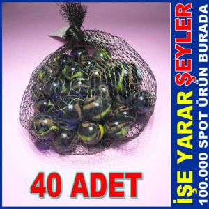 40 ADET KOYU RENKLİ EĞLENCELİ CAM MİSKET