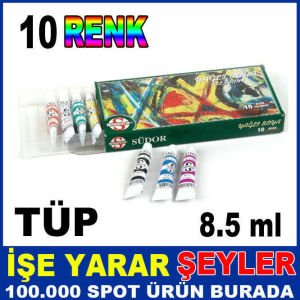 SÜDOR 10'lu NON-TOXIC TÜP ŞİŞE YAĞLI BOYA SETİ