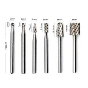 6 adet Dremel Döner Aletler Mini Matkap Ucu Seti Uçları Ahşap Oyma Aracı için Freze Kesiciler