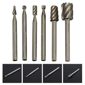 6 adet Dremel Döner Aletler Mini Matkap Ucu Seti Uçları Ahşap Oyma Aracı için Freze Kesiciler