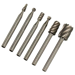 6 adet Dremel Döner Aletler Mini Matkap Ucu Seti Uçları Ahşap Oyma Aracı için Freze Kesiciler