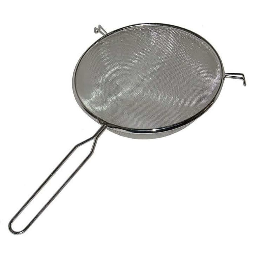 PASLANMAZ ÇELİK 22 CM ÇAP 19 CM SAP UZUNLUĞU KALAYLI SÜT VE SIVI SÜZGECİ