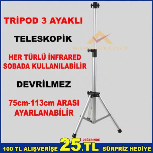 75-113cm Arası Boyu Ayarlanabilir Devrilmez Teleskopik Tripod 3 Ayaklı,Infared Sobalar İçin