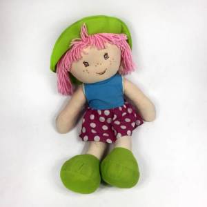 Bez Bebek Orlon Saçlı Yumuşak Dolgu Malzemeli Peluş Bebek 58 cm