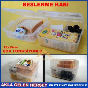ÇOK FONKSİYONLU BESLENME KABI PRATİK BESLENME KUTUSU BEYAZ-3
