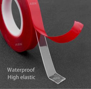 Şeffaf Silikon Su Geçirmez Çift Taraflı Kırmızı Bant,10mm x 2mt