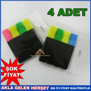 4 ADET FLORASAN RENKLİ FOSFORLU İŞARET KALEMİ-3