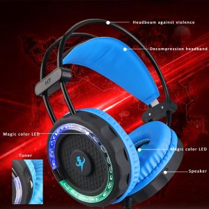 MISDE H7 Stereo Ses Oyun Kulaklığı Led Işıklı Siyah