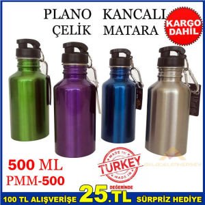 PLANO SPORCU İÇİN 500 ML KANCALI ÇELİK SU MATARA-3