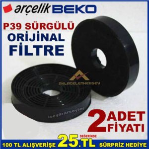 Arçelik Beko P39 Sürgülü Ankastre Davlumbaz Filtresi Beko P39sürgülü Aspiratör Bacasız Karbon Filtre