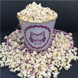 Büyük Boy Desenli Metal Lüx Dekoratif Popcorn Mısır Kovası