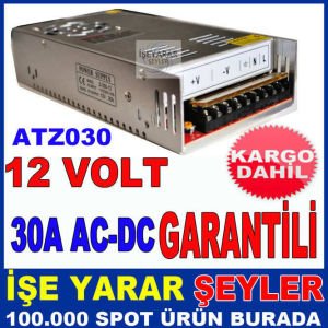12V 30A AC-DC İÇ VE DIŞ MEKAN LED ADAPTÖRÜ KD