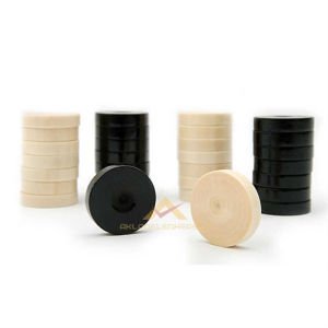 27mm 3 NO CİLALI AHŞAP LUX TAVLA PULU TAKIMI -2