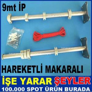 Hareketli Makaralı Duvara Monte Çamaşır Askısı