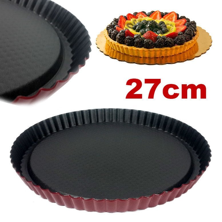 27cm Teflon Yanmaz Yapışmaz Tart Kalıbı Çizgili Tırtıklı Turta