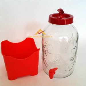 Altlıklı Musluklu cam damacana,3 litre musluklu çok amaçlı cam kavanoz alt kaideli mini su sebili