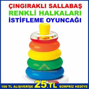Çıngıraklı Renkli Halkaları İstifleme Oyuncağı Sallabaş