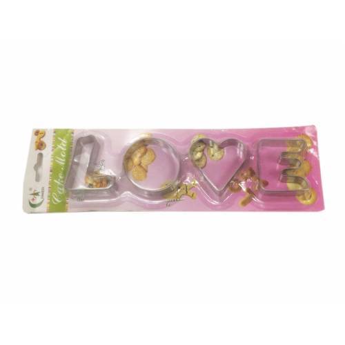 Kurabiye Kalıbı Love Paslanmaz Çelik  Pasta Kalıbı 4 Parça