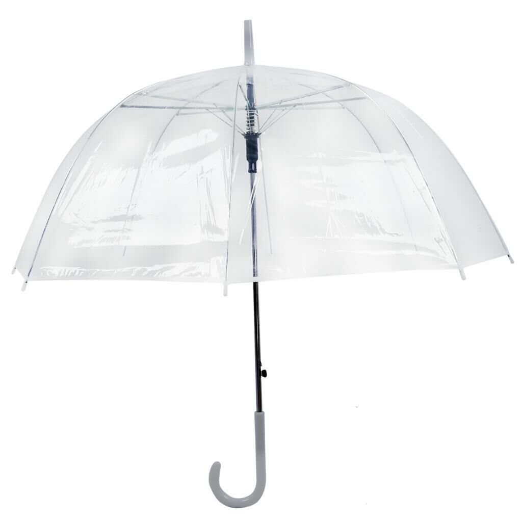 Kaliteli Şık 8 Telli Baston Unısex Şeffaf Şemsiye 71 cm Uzunluk, 90 cm Açık Çap