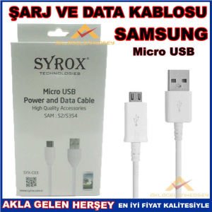 SYROX SAMSUNG MİCRO USB DATA VE ŞARJ KABLOSU