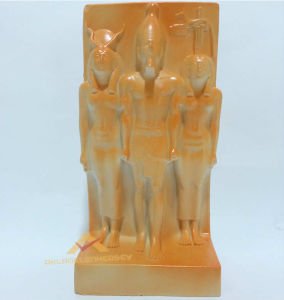 2'li Set Eski Mısır Biblosu Tanrıça Hathor Mykerinos Firavun Heykeli Antik Figür Porselen Biblo