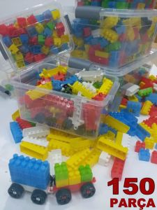 Özel Saklama Kutusunda 150 Parça Lego Seti 1.Kalite Sağlıklı Plastik Zeka Geliştirici Yapı Blokları