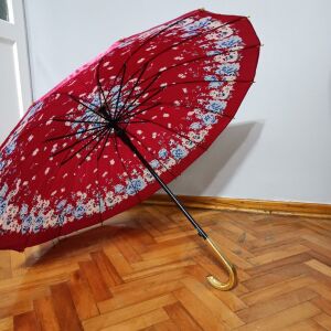 Renk ve Desen Garantisi Olmayan 16 Telli Baston Bayan Şemsiye Saten 80 cm Uzunluk, 100 cm Açık Çap