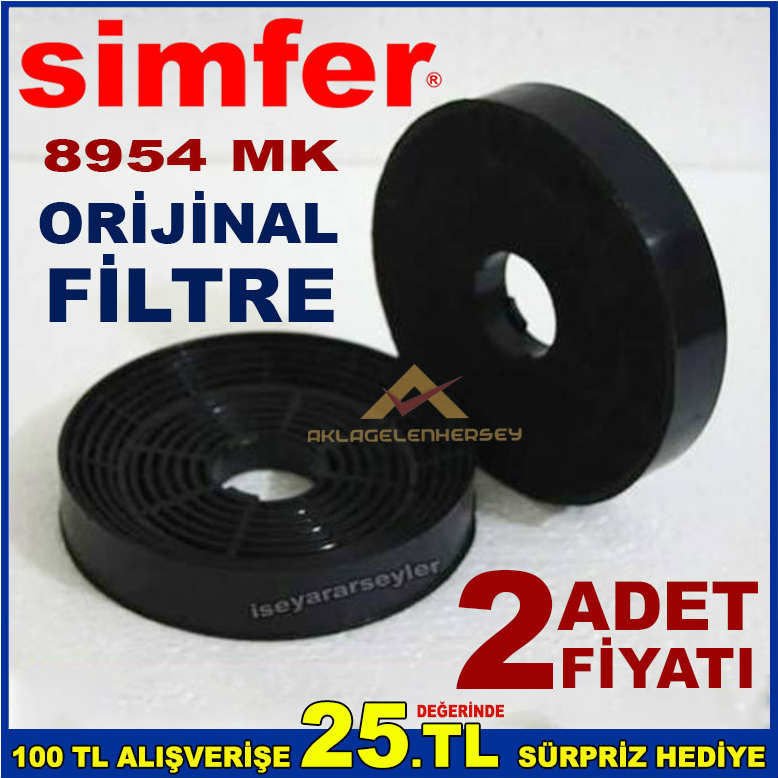 SİMFER 8954 MK ANKASTRE DAVLUMBAZ FİLTRESİ SILVERLINE 8954 MK ASPİRATÖR KARBON FİLTRE