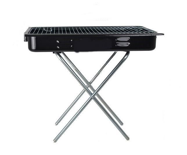 1 kg Özel Kömür Hediyeli 52cm Paslanmaz Emaye Mangal Seyyar Ayaklı Portatif Lüks Izgara Barbekü Seti