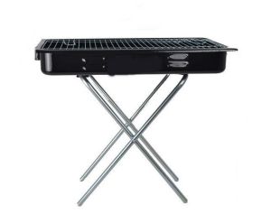 1 kg Özel Kömür Hediyeli 52cm Paslanmaz Emaye Mangal Seyyar Ayaklı Portatif Lüks Izgara Barbekü Seti