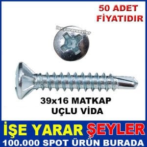 50 ADET 39x16 MATKAP UÇLU METAL VİDA -2