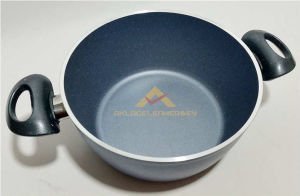 20cm Döküm Alüminyum Granit Tencere Full Granit Kaplama Cam Kapakli Ezme Alüminyum Derin Tencere