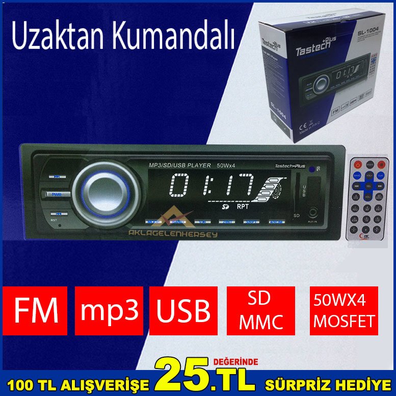 Tastech Plus Teyip Uzaktan Kumandalı Renkli Led Lcd Ekranlı Teyp