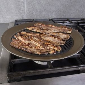 Ocak Üstü Teflon Izgara Sulu Gril Gaz Ocağı üzeri Pratik Dumansız Mangal Ev Tipi Tüm Ocaklara Uygun