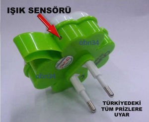 Dört Yapraklı Yonca otomatik ışık Sensörlü Led Gece Lambası Soft Işıklı Sarfiyatsız Gece Lambası