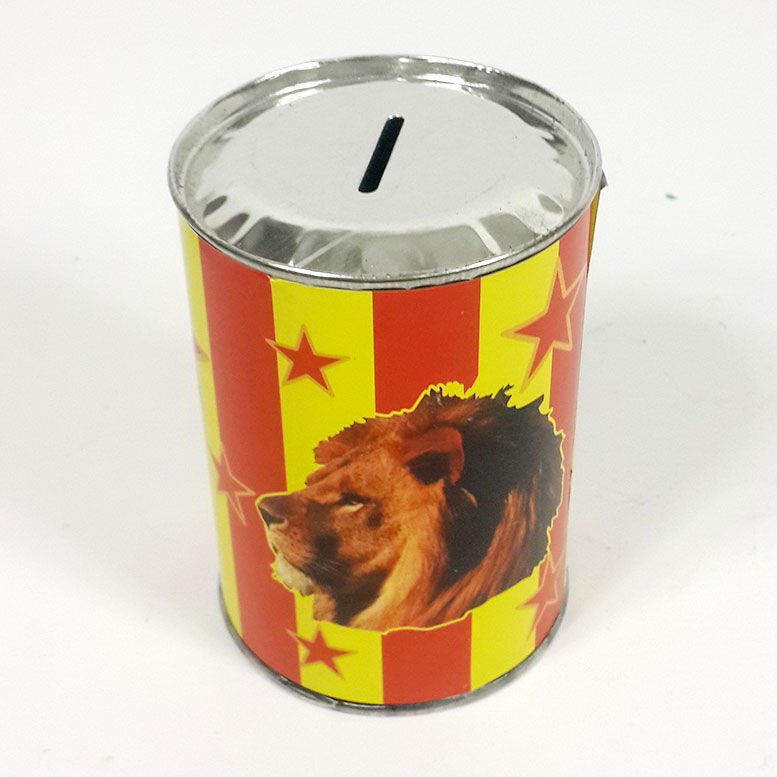 Sarı Kırmızı Galatasaray Taraftar Figürlü 9cm Çap 12cm Yükseklik Klasik Nostaljik Teneke Kumbara