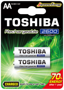 TOSHIBA 2600 MAH ŞARJLI KALEM PİL 2Lİ