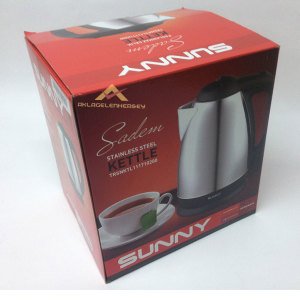 Sunny Paslanmaz Çelik Kettle Su Kaynadığında Otomatik Kapanan 1.7 Litre Kettle Su Seviye Göstergeli