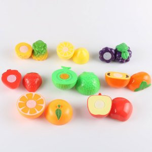 20 Parça Kesme Tahtalı ve Bıçaklı Kesilebilen Sebze ve  Meyve Oyuncağı Seti - Food Game