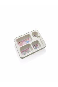 Melamin Bölmeli Mama Çocuk Tabağı 23x28.5 cm Kırılmalara Dayanıklı Tabak